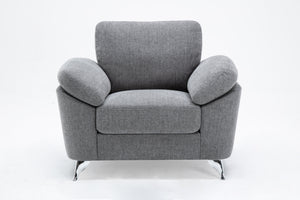 Villanelle - Linen Chair With Chrome Finish Legs - Light Gray by Couch.com