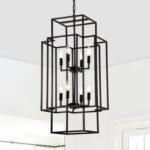 8 Light Lantern Chandelier Lighting, Entryway Chandeliers For High Ceilings, Chandeliers For Dining Room, Foyer, Entry, Staircase, Hallway, Height Adjustable (E12 Bulbs Not Included) by Couch.com