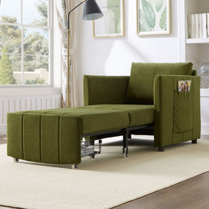 Upholstered Convertible Sleeper Sofa With 5 Position Backrest, Side Pockets, Storage by Couch.com