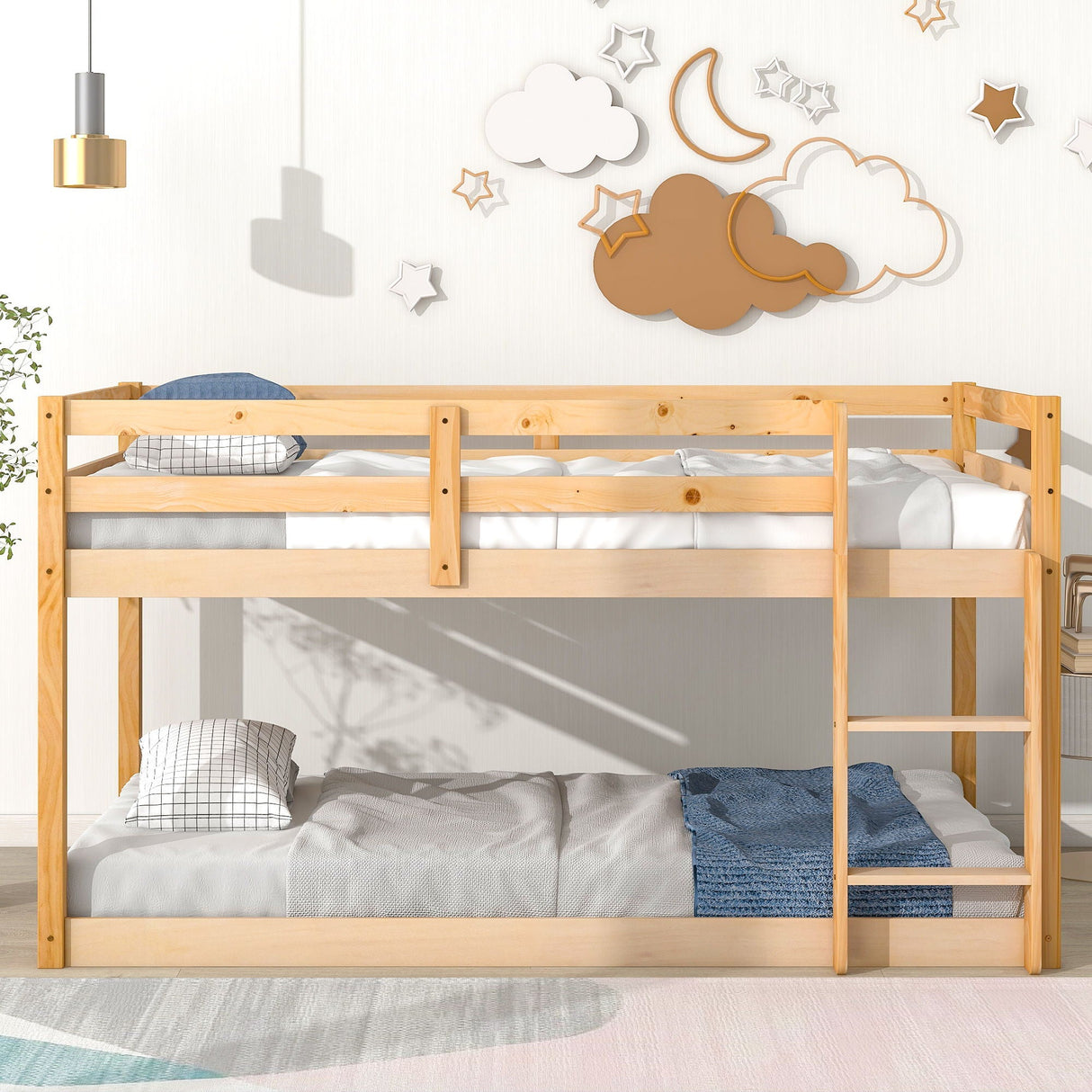 Twin Over Twin Floor Bunk Bed by Couch.com