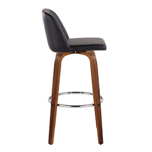 Toriano - Mid Century Modern Fixed Height, Barstool With Swivel With Round Footrest (Set of 2) by Couch.com