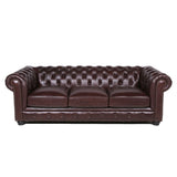 Traditional Tufted Leather Chesterfield Nailhead Sofa by Couch.com