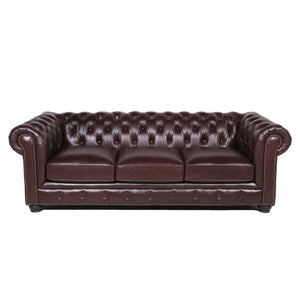 Traditional Tufted Leather Chesterfield Nailhead Sofa by Couch.com