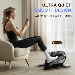 Under Desk Elliptical Machine, Quiet & Portable Electric Seated Pedal Exerciser With Remote Control & Adjustable Speeds - Black by Couch.com
