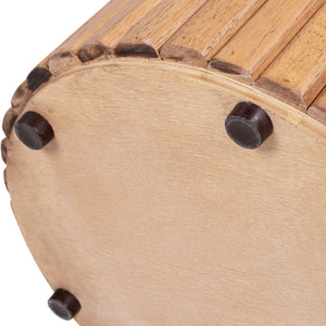 Kenzie - Fluted Pillar Round Accent Side Table - Light Natural Brown by Couch.com