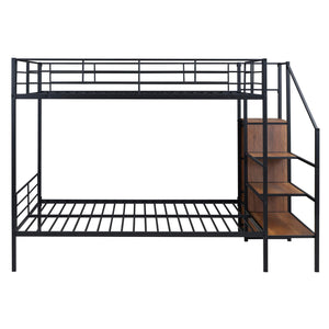 Bunk Bed With Lateral Storage Ladder And Wardrobe