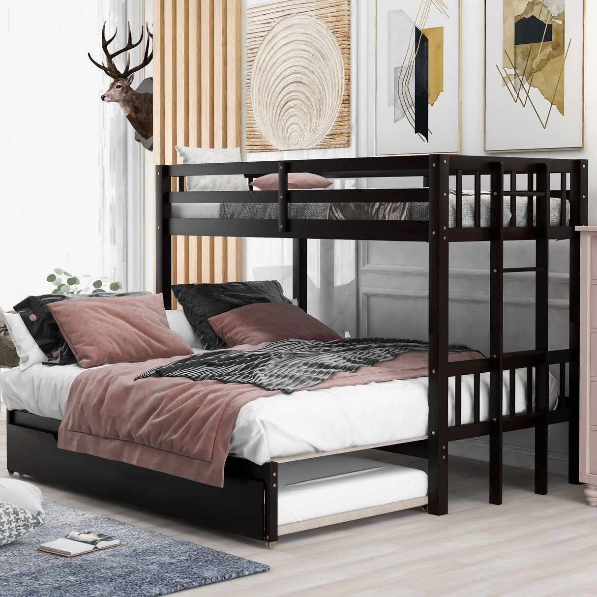 Twin Over Pull-Out Bunk Bed With Trundle by Couch.com