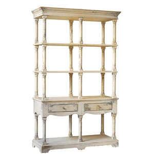 Adela - French Country Bookcase Display Storage Shelf Etageres - Antique White by Couch.com