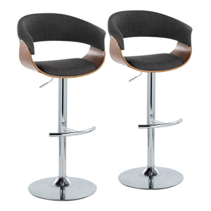 Vintage Mod - Mid Century Modern Adjustable Height Barstool With Swivel With Rounded T Footrest (Set of 2) by Couch.com