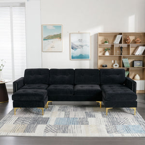 Modern L - Shape Convertible Sectional Sofa With Movable Ottoman by Couch.com