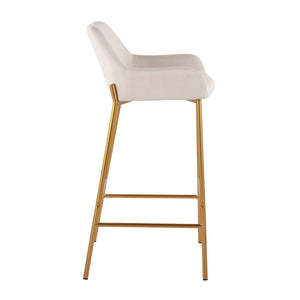 Daniella - Contemporary / Glam Fixed Height Bar Stool (Set of 2) by Couch.com