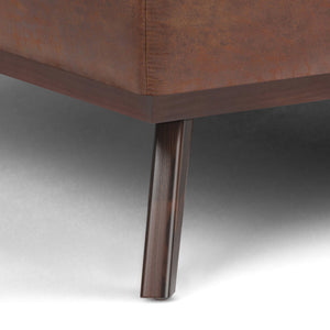 Owen XL Square Coffee Table Storage Ottoman - Distressed Saddle Brown