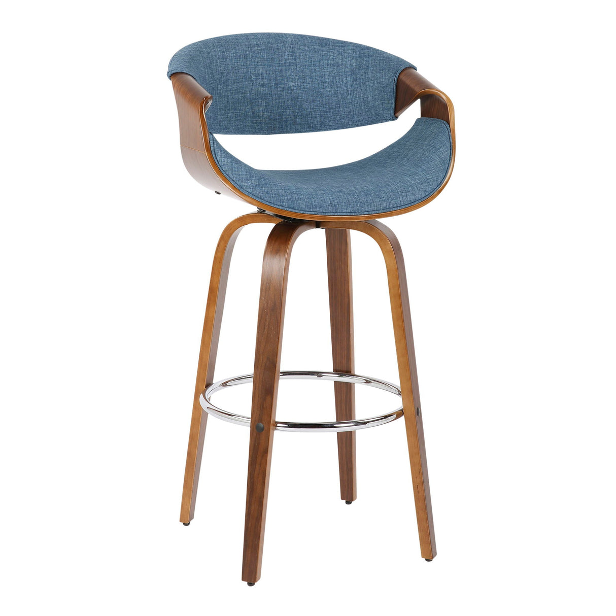Curvini Mid - Century Modern Fixed Height Barstool With Swivel (Set of 2) by Couch.com
