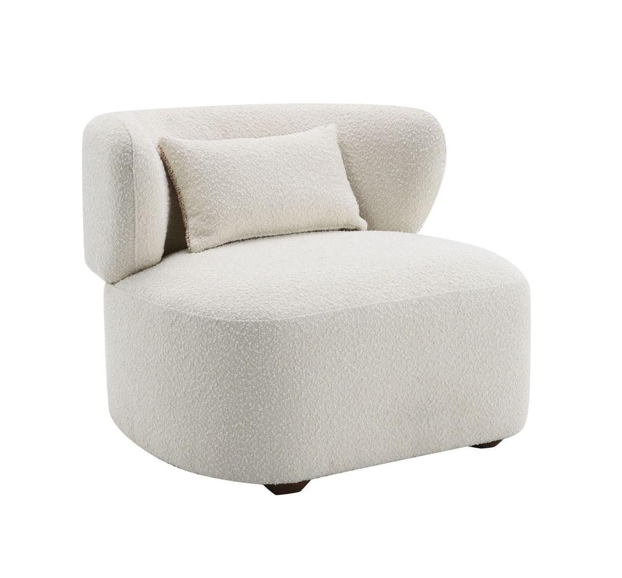 Darius - Boucle Accent Chair With Toss Pillow - Beige by Couch.com