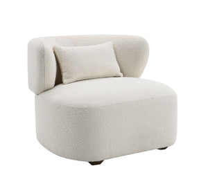 Darius - Boucle Accent Chair With Toss Pillow - Beige by Couch.com