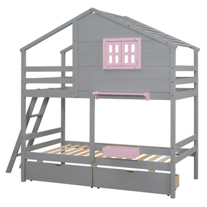 Bunk Bed With Playhouse Roof And Window by Couch.com