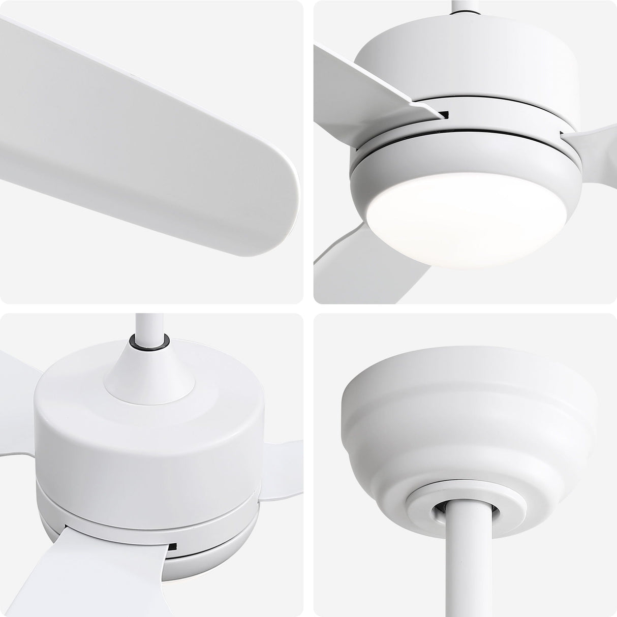 New Design Ceiling Fan With Lights 3 ABS Blades 6 - Speed DC Motor - White by Couch.com