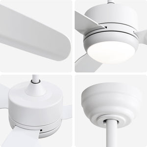 New Design Ceiling Fan With Lights 3 ABS Blades 6 - Speed DC Motor - White by Couch.com