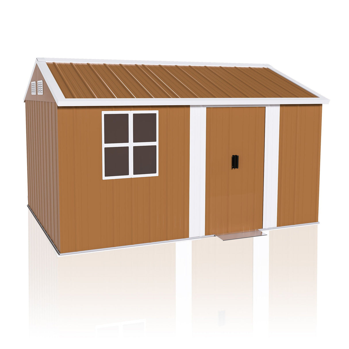 Heavy Duty Metal Storage Shed With Windows And Lockable Door, Weatherproof Outdoor Garden Shed by Couch.com