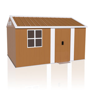 Heavy Duty Metal Storage Shed With Windows And Lockable Door, Weatherproof Outdoor Garden Shed by Couch.com