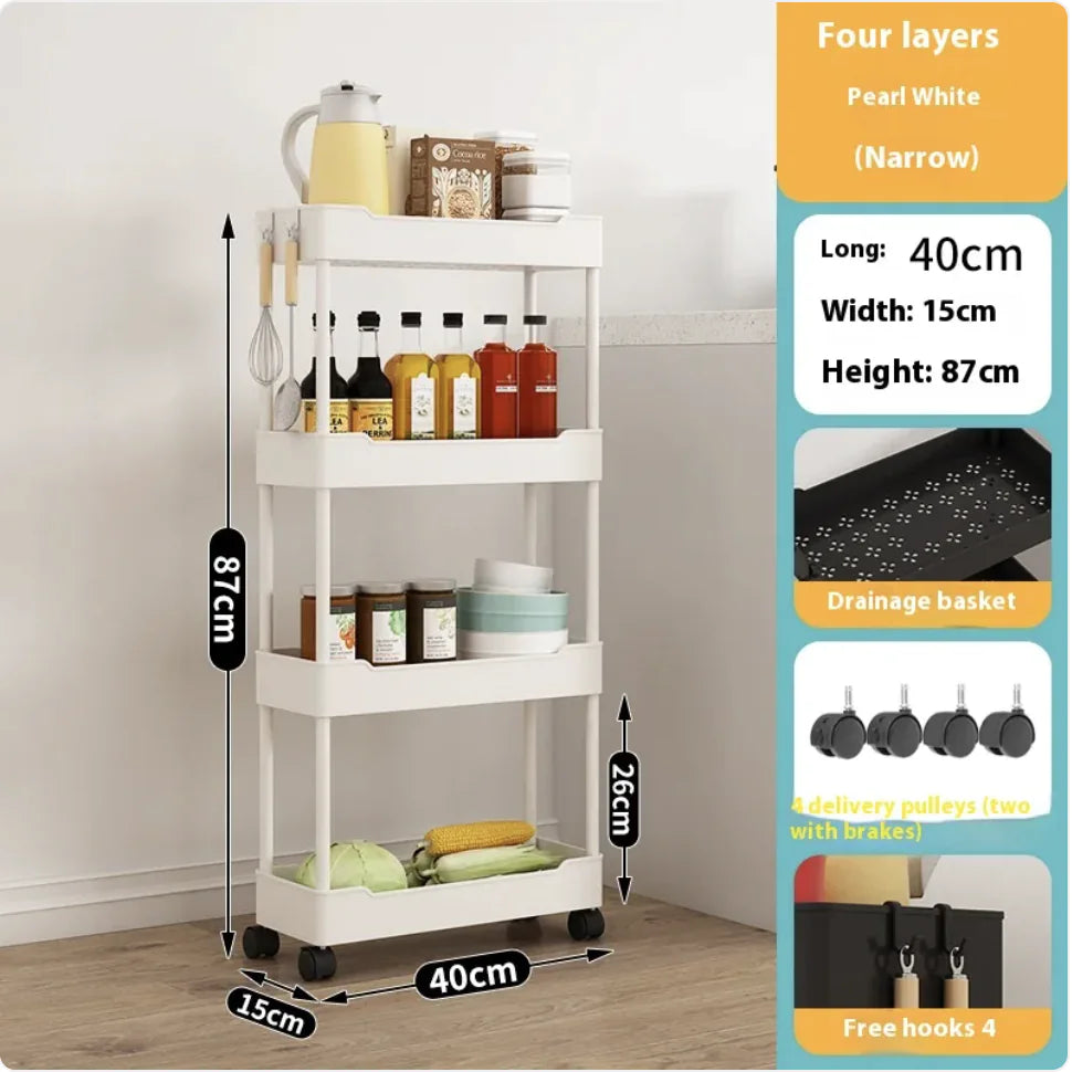 Multi-Tier Kitchen Floor Standing Storage Cart
