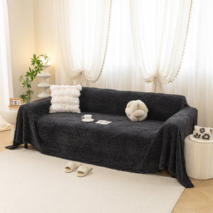 Luxury 3D Butterfly Jacquard Sofa Throw Blanket, Ultra-Soft Plush Fleece Couch Cover
