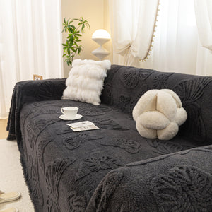 Luxury 3D Butterfly Jacquard Sofa Throw Blanket, Ultra-Soft Plush Fleece Couch Cover