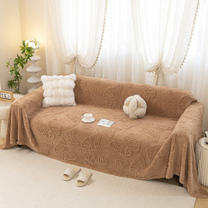 Luxury 3D Butterfly Jacquard Sofa Throw Blanket, Ultra-Soft Plush Fleece Couch Cover