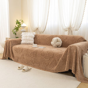 Luxury 3D Butterfly Jacquard Sofa Throw Blanket, Ultra-Soft Plush Fleece Couch Cover