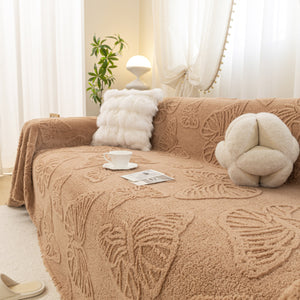 Luxury 3D Butterfly Jacquard Sofa Throw Blanket, Ultra-Soft Plush Fleece Couch Cover