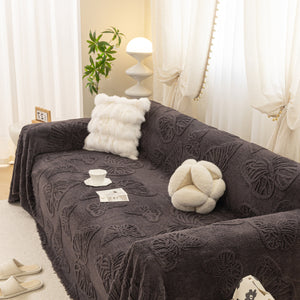 Luxury 3D Butterfly Jacquard Sofa Throw Blanket, Ultra-Soft Plush Fleece Couch Cover