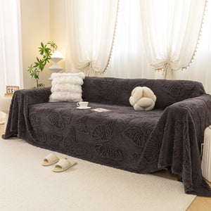 Luxury 3D Butterfly Jacquard Sofa Throw Blanket, Ultra-Soft Plush Fleece Couch Cover