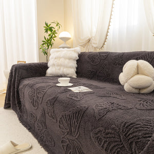 Luxury 3D Butterfly Jacquard Sofa Throw Blanket, Ultra-Soft Plush Fleece Couch Cover