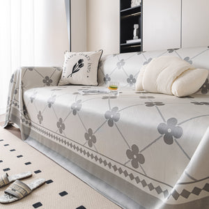Cooling Four-Leaf Clover Hope Faith Love Luck Summer Comfy Ice Silk Furniture Throw Covers for Sofas