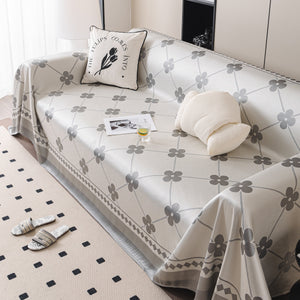 Cooling Four-Leaf Clover Hope Faith Love Luck Summer Comfy Ice Silk Furniture Throw Covers for Sofas