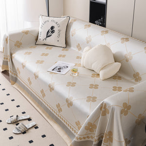 Cooling Four-Leaf Clover Hope Faith Love Luck Summer Comfy Ice Silk Furniture Throw Covers for Sofas