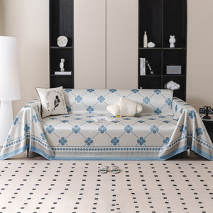 Cooling Four-Leaf Clover Hope Faith Love Luck Summer Comfy Ice Silk Furniture Throw Covers for Sofas