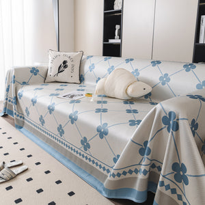 Cooling Four-Leaf Clover Hope Faith Love Luck Summer Comfy Ice Silk Furniture Throw Covers for Sofas