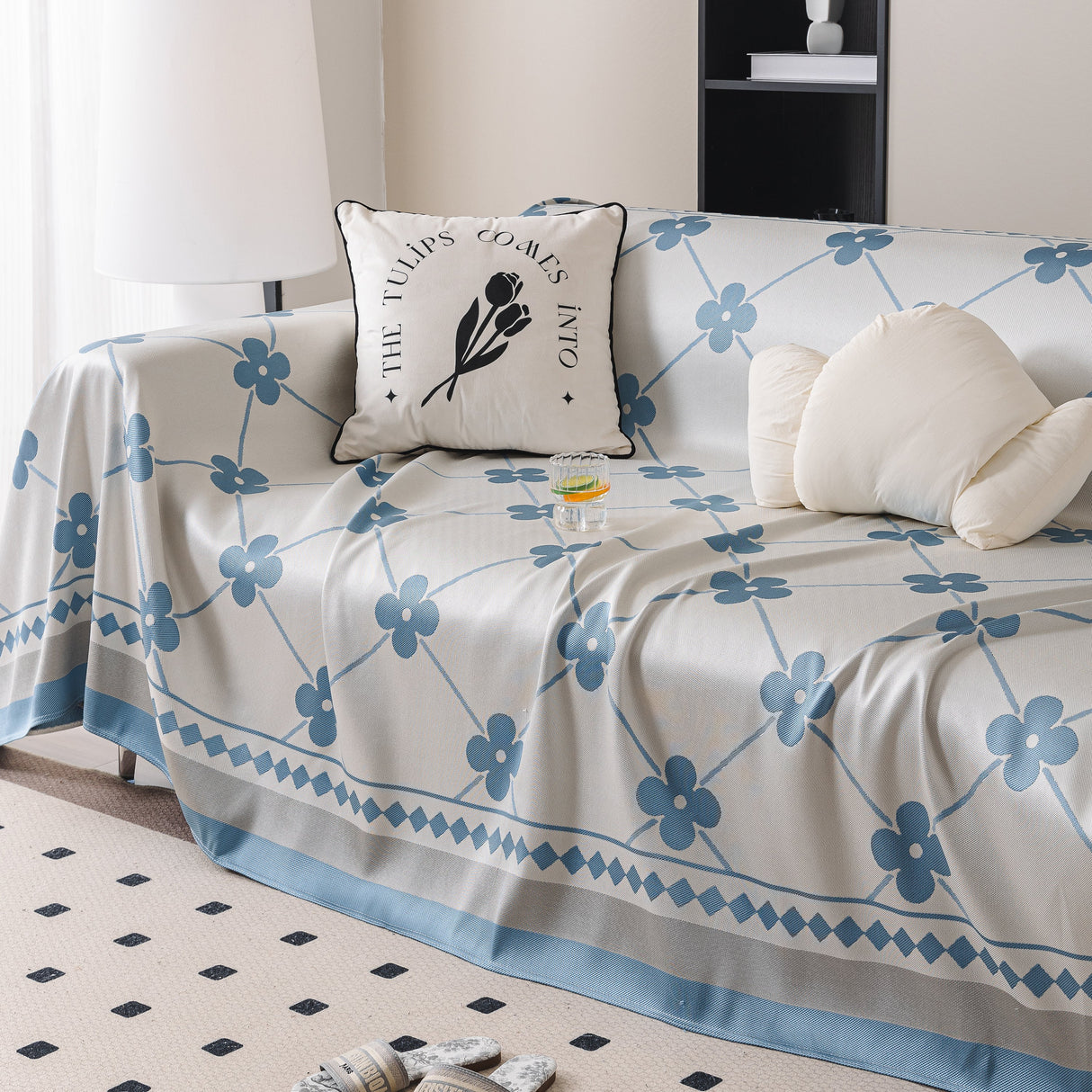 Cooling Four-Leaf Clover Hope Faith Love Luck Summer Comfy Ice Silk Furniture Throw Covers for Sofas