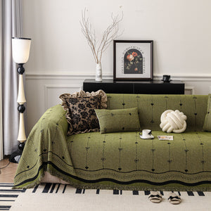 Chenille Couch Throw Cover Decorative Herringbone Sofa Blanket Protector for Couch