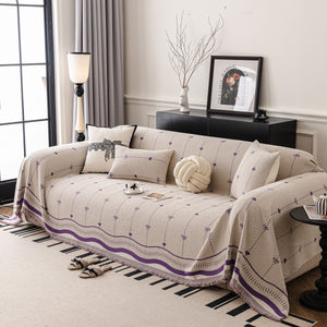 Chenille Couch Throw Cover Decorative Herringbone Sofa Blanket Protector for Couch