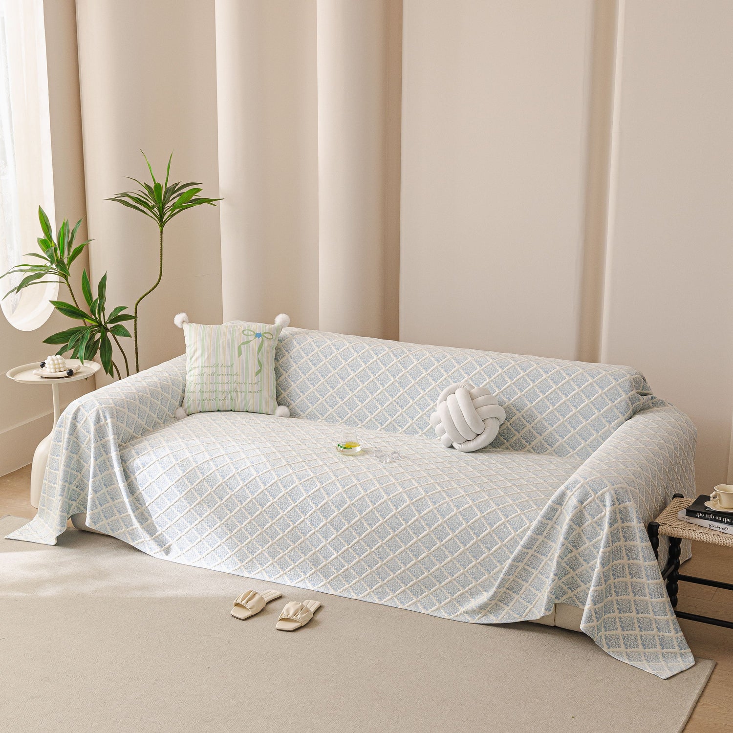 Cooling Couch Cover Throw, Washable Breathable Summer Bed Cover Sofa Protector Covers