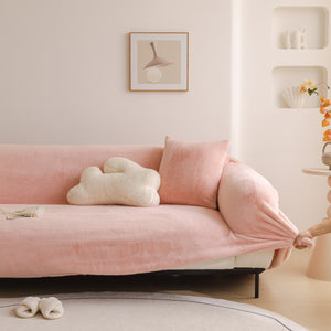 Soft Plush Warm Sofa Cover Stretchable Cozy Velvet Couch Protector for Fall & Winter
