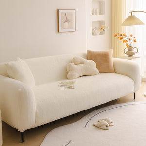 Soft Plush Warm Sofa Cover Stretchable Cozy Velvet Couch Protector for Fall & Winter