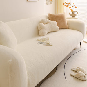 Soft Plush Warm Sofa Cover Stretchable Cozy Velvet Couch Protector for Fall & Winter
