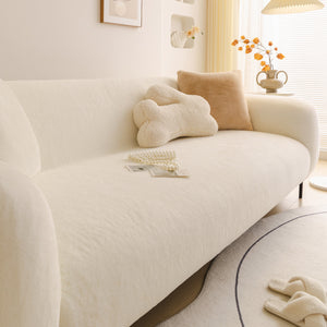 Soft Plush Warm Sofa Cover Stretchable Cozy Velvet Couch Protector for Fall & Winter