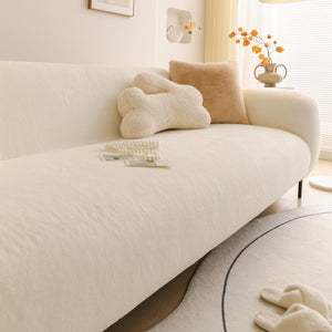 Soft Plush Warm Sofa Cover Stretchable Cozy Velvet Couch Protector for Fall & Winter