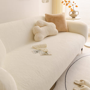 Soft Plush Warm Sofa Cover Stretchable Cozy Velvet Couch Protector for Fall & Winter