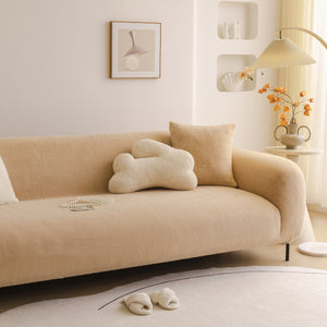 Soft Plush Warm Sofa Cover Stretchable Cozy Velvet Couch Protector for Fall & Winter