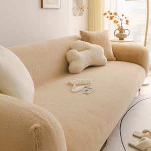 Soft Plush Warm Sofa Cover Stretchable Cozy Velvet Couch Protector for Fall & Winter